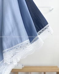 Chân Váy Số 277-D 1067 Dài Jean Giấy 3 Tầng