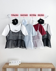 Áo Thun Số 237-B 0368 Set 2s Voan + Scrunchies