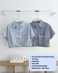 Áo Sơ Mi Số 304-B 6610 TN Sọc Túi Thêu