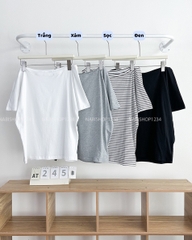 Áo Thun Số 245-B 3719 Trễ Vai Trơn