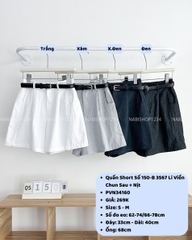 Quần Short Số 150-B 3567 Li Viền Chun Sau + Nịt