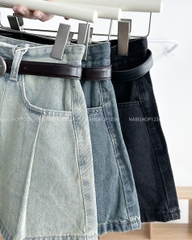 Chân Váy Số 294-B 9116 Ngắn Jean Xếp Li + Nịt