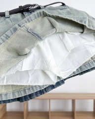 Chân Váy Số 294-B 9116 Ngắn Jean Xếp Li + Nịt