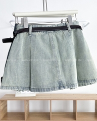 Chân Váy Số 294-B 9116 Ngắn Jean Xếp Li + Nịt
