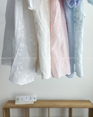 Áo Kiểu Số 278-D Cổ V Viền Hoa Nổi