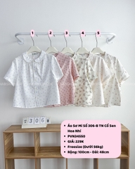 Áo Sơ Mi Số 306-B TN Cổ Sen Hoa Nhí