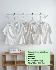 Áo Sơ Mi Số 306-B TN Cổ Sen Hoa Nhí