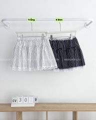Chân Váy Số 302-D 2853 Ngắn Sọc Ren