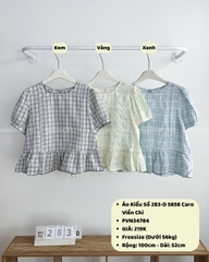 Áo Kiểu Số 283-D 5858 Caro Viền Chỉ