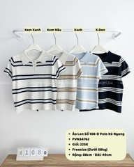 Áo Len Số 108-D Polo Kẻ Ngang