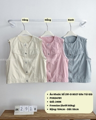 Áo Khoác Số 291-D 8027 Gile Túi Giả