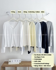 Áo Khoác Số 294-D 2566 Cardigan Trơn