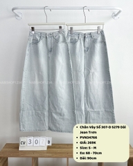 Chân Váy Số 307-D 5279 Dài Jean Trơn