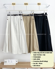 Chân Váy Số 316-A 9301 Dài Kaki Túi Nút + Nịt