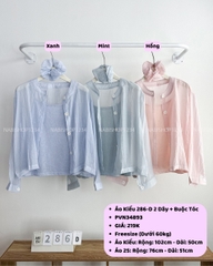 Áo Kiểu Số 286-D Cổ Tròn 2 Dây + Buộc Tóc
