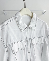 Áo Sơ Mi Số 318-D 961 TN Nút Bấm Lai Rút