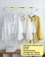 Áo Sơ Mi Số 320-D TD Tơ Nơ Lưng + 2S Nơ