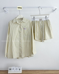 Set Đồ Số 80-D Sơ Mi Sọc + Short