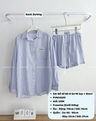 Set Đồ Số 80-D Sơ Mi Sọc + Short