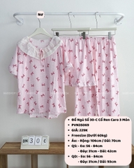 Đồ Ngủ Số 30-C Cổ Ren Caro 3 Món