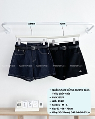 Quần Short Số 155-B 2690 Jean Thêu Chữ + Nịt