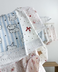 Đồ Ngủ Số 22-C Pijama Đũi Nhăn Ren Hình