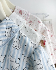 Đồ Ngủ Số 22-C Pijama Đũi Nhăn Ren Hình