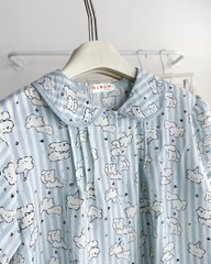 Đồ Ngủ Số 22-C Pijama Đũi Nhăn Ren Hình