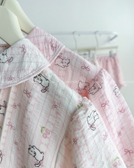 Đồ Ngủ Số 22-C Pijama Đũi Nhăn Ren Hình