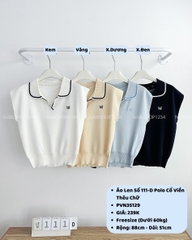 Áo Len Số 111-D Polo Cổ Viền Thêu Chữ