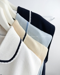 Áo Len Số 111-D Polo Cổ Viền Thêu Chữ