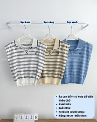Áo Len Số 111-D Polo Cổ Viền Thêu Chữ