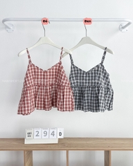 Áo Kiểu Số 294-D 73602 2 Dây Caro