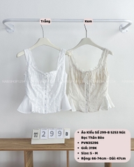 Áo Kiểu Số 299-B 5253 Nút Bọc Thân Bèo