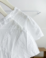 Áo Kiểu Số 292-D 57395 Tay Hến Hoa Nổi