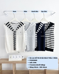 Áo Len Số 116-B Sát Nách Thêu + Khăn