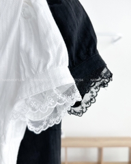 Áo Kiểu Số 303-B 6099 Cổ V Ren Nhún Sau