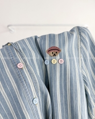 Áo Sơ Mi Số 327-B 70513 TN Kẻ Gấu Nút Màu