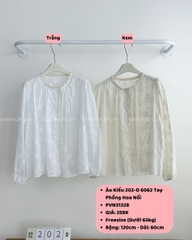 Áo Kiểu 202-D 6062 Tay Phồng Hoa Nổi