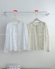 Áo Kiểu 202-D 6062 Tay Phồng Hoa Nổi