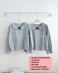 Áo Kiểu Số 173-B 6028 Cổ Sen Nơ Ren
