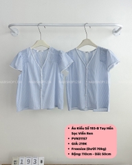 Áo Kiểu Số 193-B Tay Hến Sọc Viền Ren
