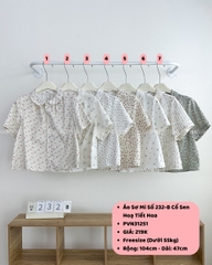Áo Sơ Mi Số 232-B Cổ Sen Hoạ Tiết Hoa
