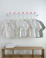 Áo Sơ Mi Số 232-B Cổ Sen Hoạ Tiết Hoa