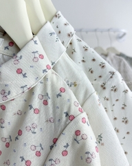 Áo Sơ Mi Số 232-B Cổ Sen Hoạ Tiết Hoa