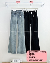 Quần Jean Số 214-D 822 Ống Loe 2 Nút