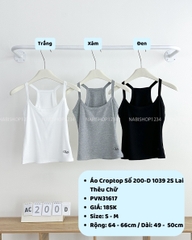 Áo Croptop Số 200-D 1039 2S Lai Thêu Chữ