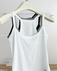 Áo Croptop Số 200-D 1039 2S Lai Thêu Chữ