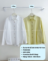 Áo Sơ Mi Số 235-D 962 TD Trơn