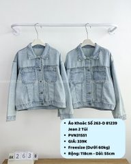 Áo Khoác Số 263-D 81239 Jean 2 Túi